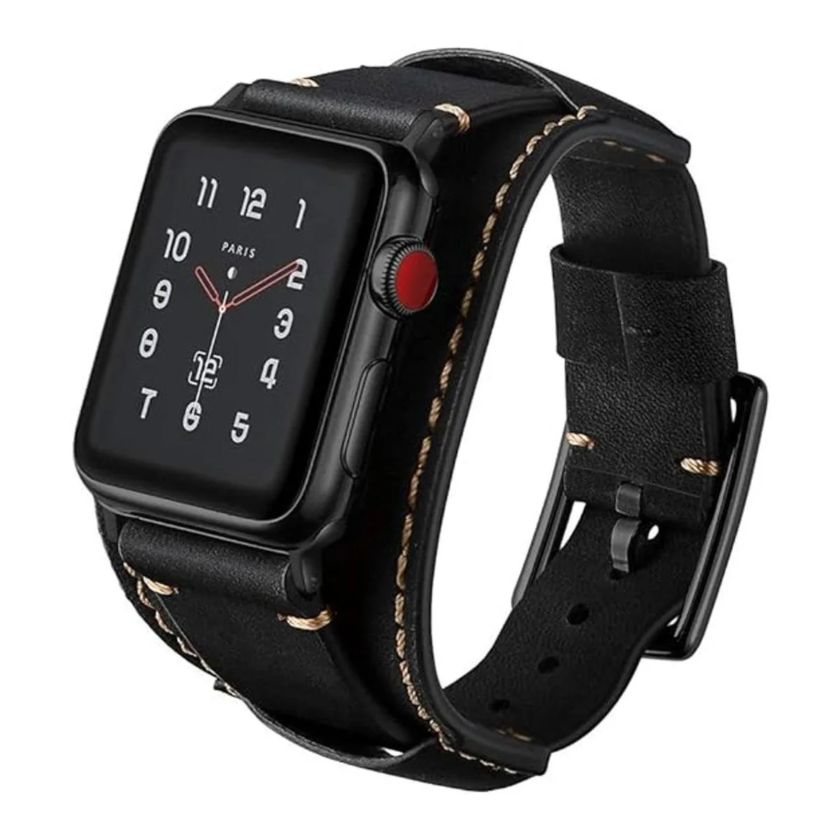 CooBes Correa de cuero genuino compatible con reloj Apple_2