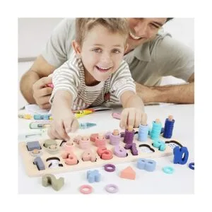 QZMTOY Apilador de forma de conteo de madera con bloques_5