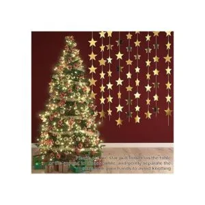 Guirnalda de estrellas de papel con purpurina 130 pies de_6