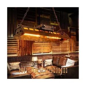 Lámpara de araña de estilo rústico industrial antigua_3