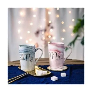 Jumway Juego de tazas de café Mr and Mrs Regalo único_3
