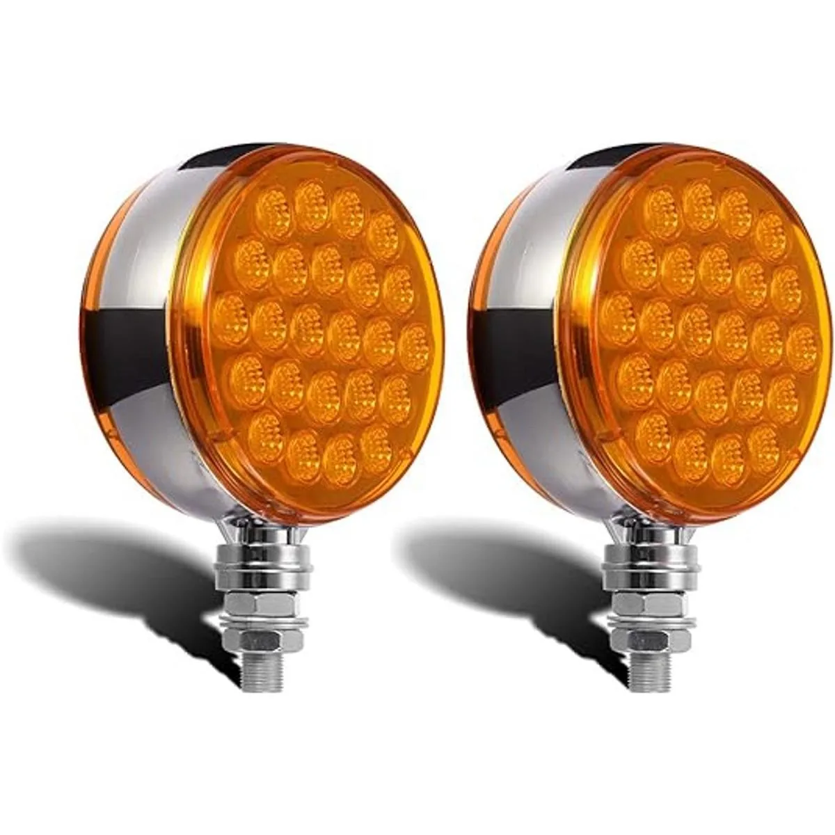 Partsam 2 luces redondas de doble cara color ámbar 48_1