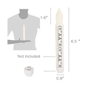 Houdlee Juego de 12 velas cónicas sin llama velas LED de_6