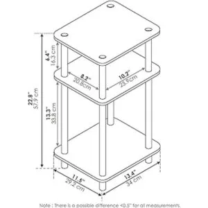 Furinno Just TurnNTube Mesita lateral auxiliar y de noche_2