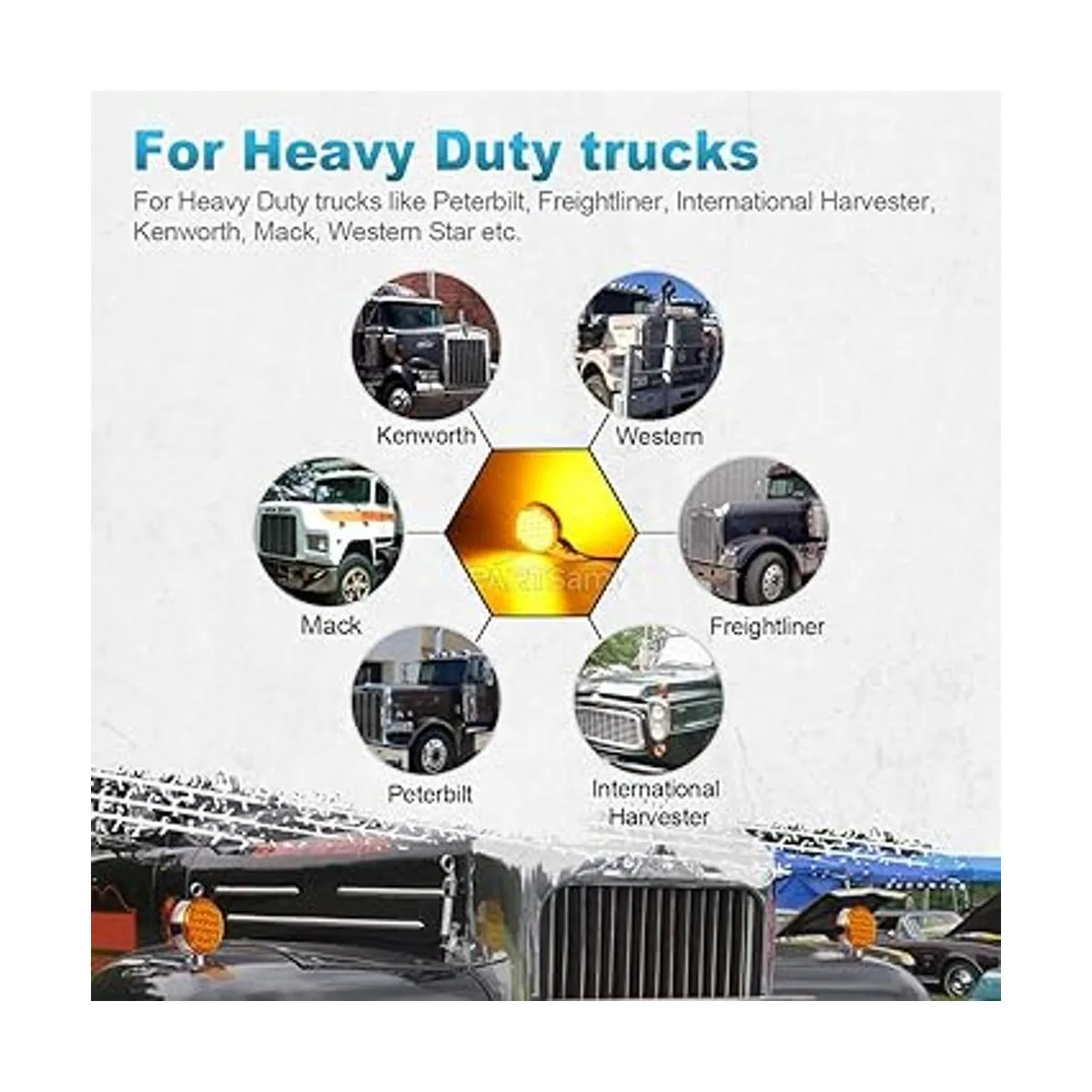 Partsam 2 luces redondas de doble cara color ámbar 48_3