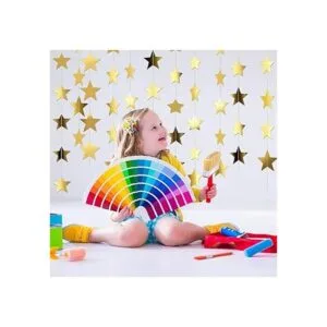 Guirnalda de estrellas de papel con purpurina 130 pies de_4