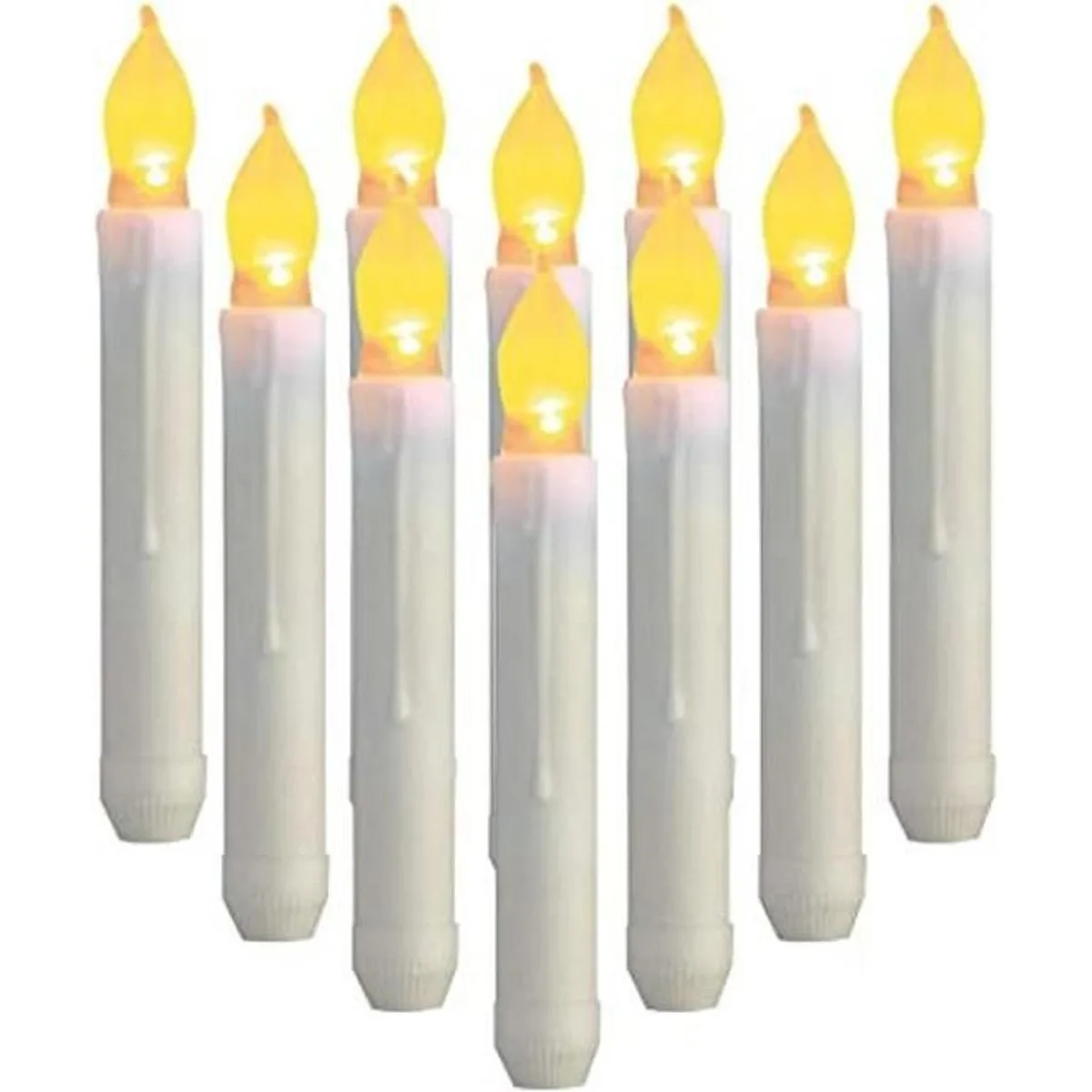 Houdlee Juego de 12 velas cónicas sin llama velas LED de_1