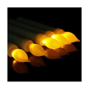 Houdlee Juego de 12 velas cónicas sin llama velas LED de_4
