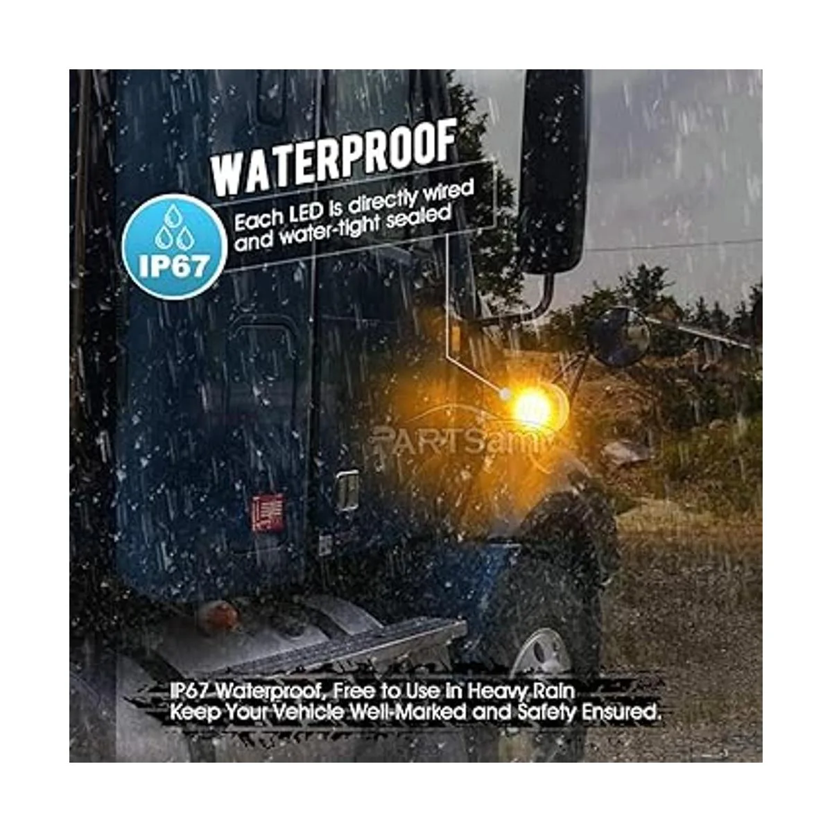 Partsam 2 luces redondas de doble cara color ámbar 48_2