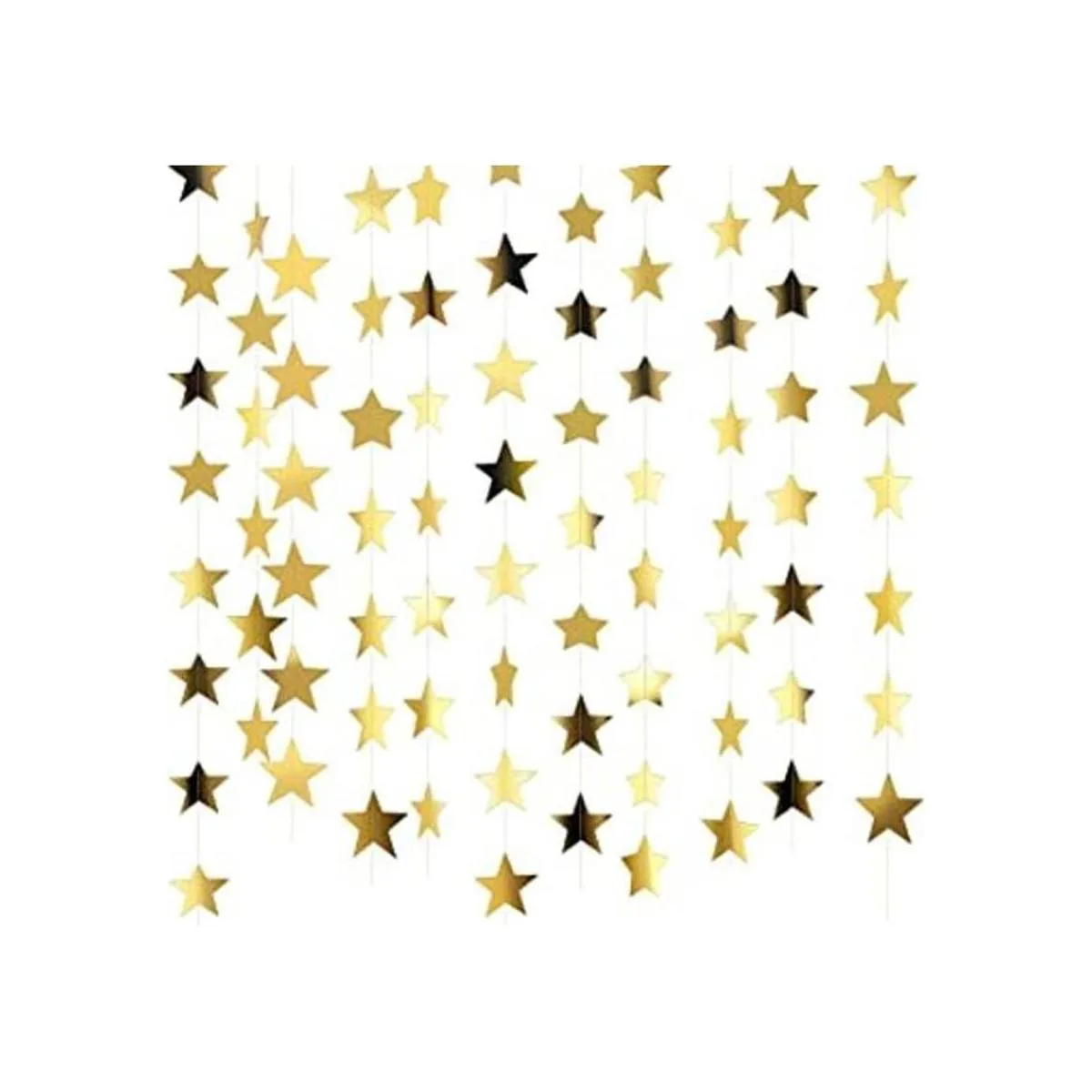 Guirnalda de estrellas de papel con purpurina 130 pies de_1