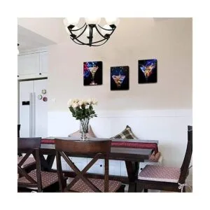 Biuteawal 3 piezas de arte de pared colorido y brillante_4