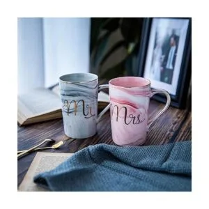Jumway Juego de tazas de café Mr and Mrs Regalo único_7