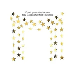 Guirnalda de estrellas de papel con purpurina 130 pies de_3