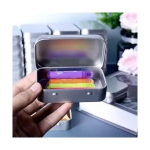 Tamicy Latas rectangulares de metal vacías con bisagras_6