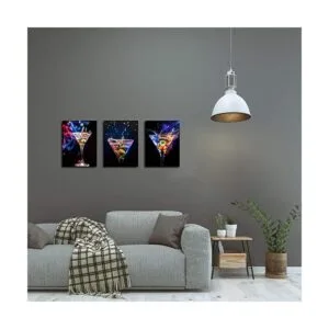 Biuteawal 3 piezas de arte de pared colorido y brillante_3