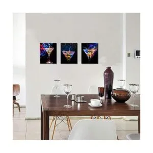 Biuteawal 3 piezas de arte de pared colorido y brillante_5