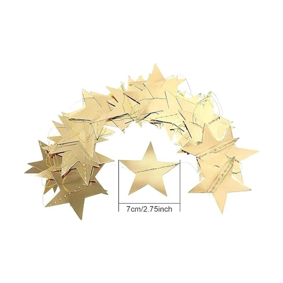 Guirnalda de estrellas de papel con purpurina 130 pies de_2