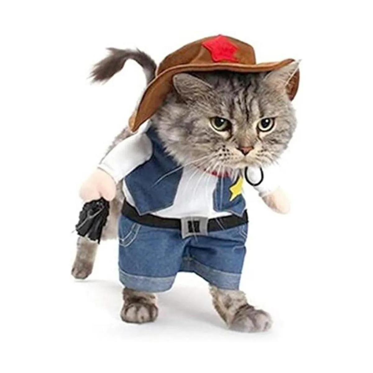 Meihejia Chaqueta de vaquero divertida para perros y_1