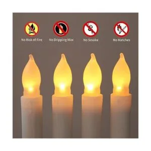 Houdlee Juego de 12 velas cónicas sin llama velas LED de_3