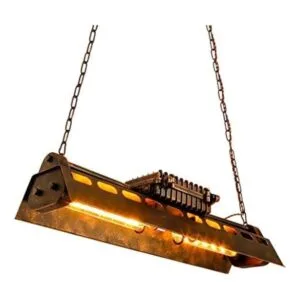 Lámpara de araña de estilo rústico industrial antigua_1