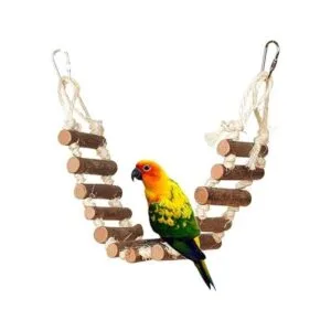 PIVBY Escalera de cuerda para pájaros juguete de puente_3