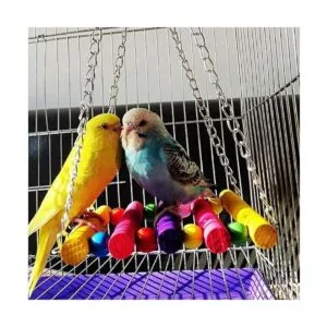 PIVBY Escalera de cuerda para pájaros juguete de puente_6