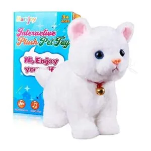 Juguete robot interactivo de peluche blanco de gato gato_1