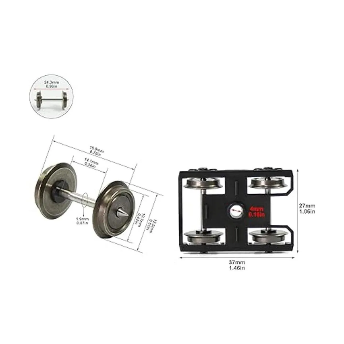 HP0687 2 piezas 187 Modelo Train HO Escala Alto Rim_5