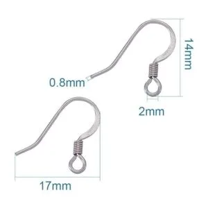 Kissitty Ganchos para pendientes Acero inoxidable Metal_2