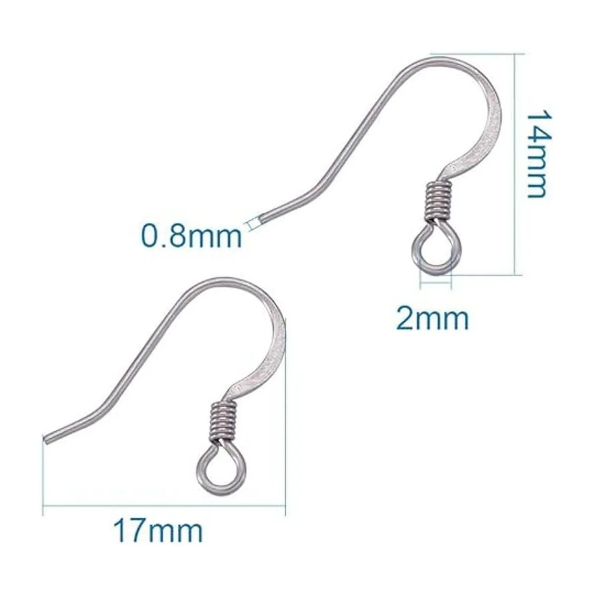 Kissitty Ganchos para pendientes Acero inoxidable Metal_2