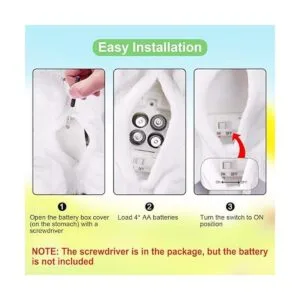 Juguete robot interactivo de peluche blanco de gato gato_6