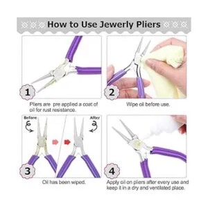 Anezus Juego de 4 alicates de joyería incluye alicates de_4