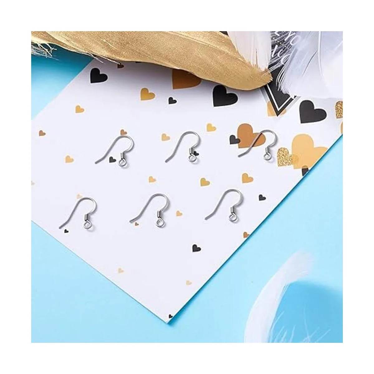 Kissitty Ganchos para pendientes Acero inoxidable Metal_5