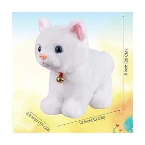 Juguete robot interactivo de peluche blanco de gato gato_4