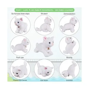 Juguete robot interactivo de peluche blanco de gato gato_2