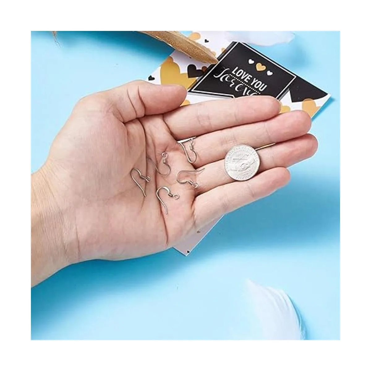 Kissitty Ganchos para pendientes Acero inoxidable Metal_4