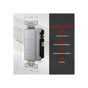 ENERLITES Interruptor de decoración de triple pala_3