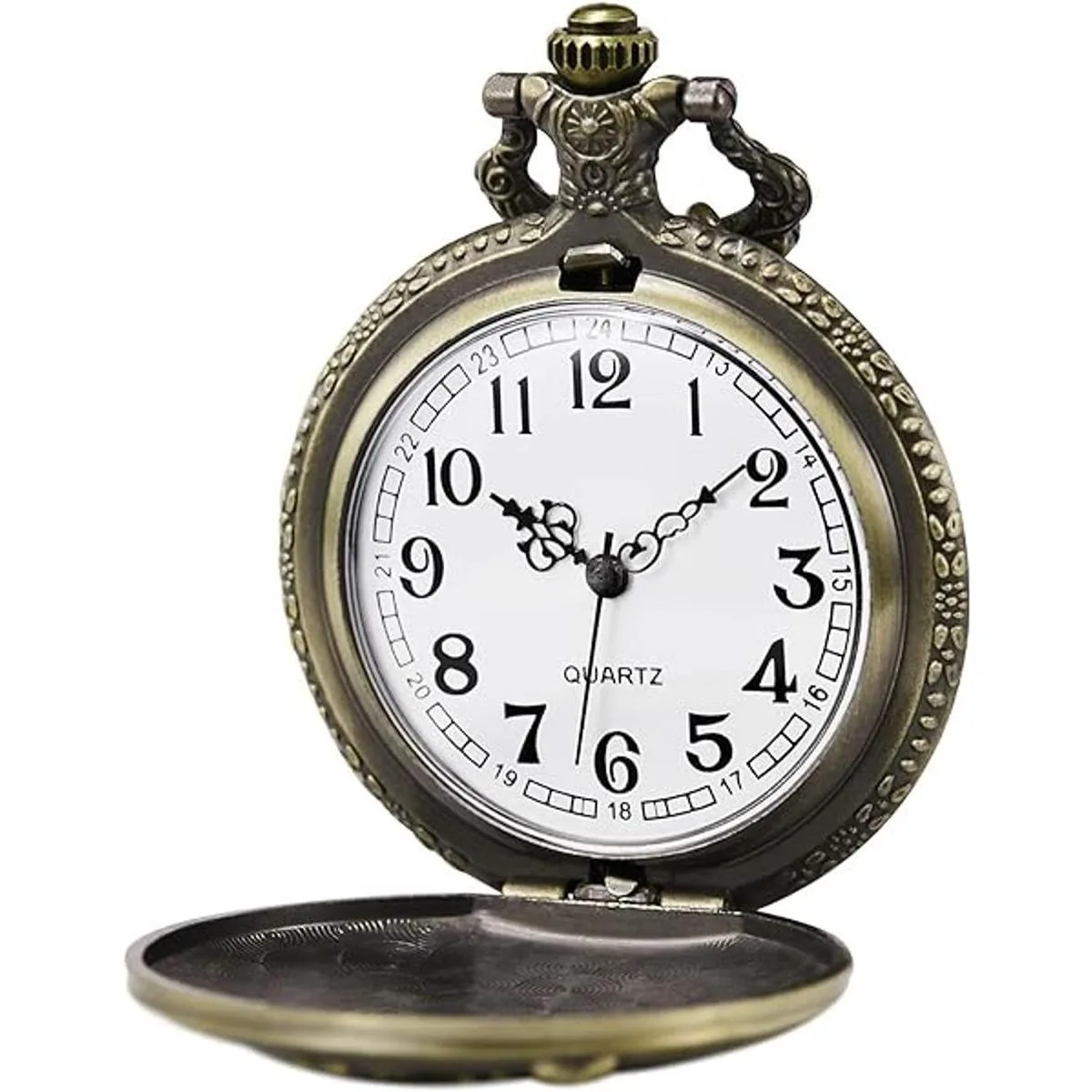 Morfong Reloj de bolsillo unisex de cuarzo con diseño de_2