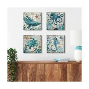 Arte de pared de impresión en lienzo con diseño de playa_2