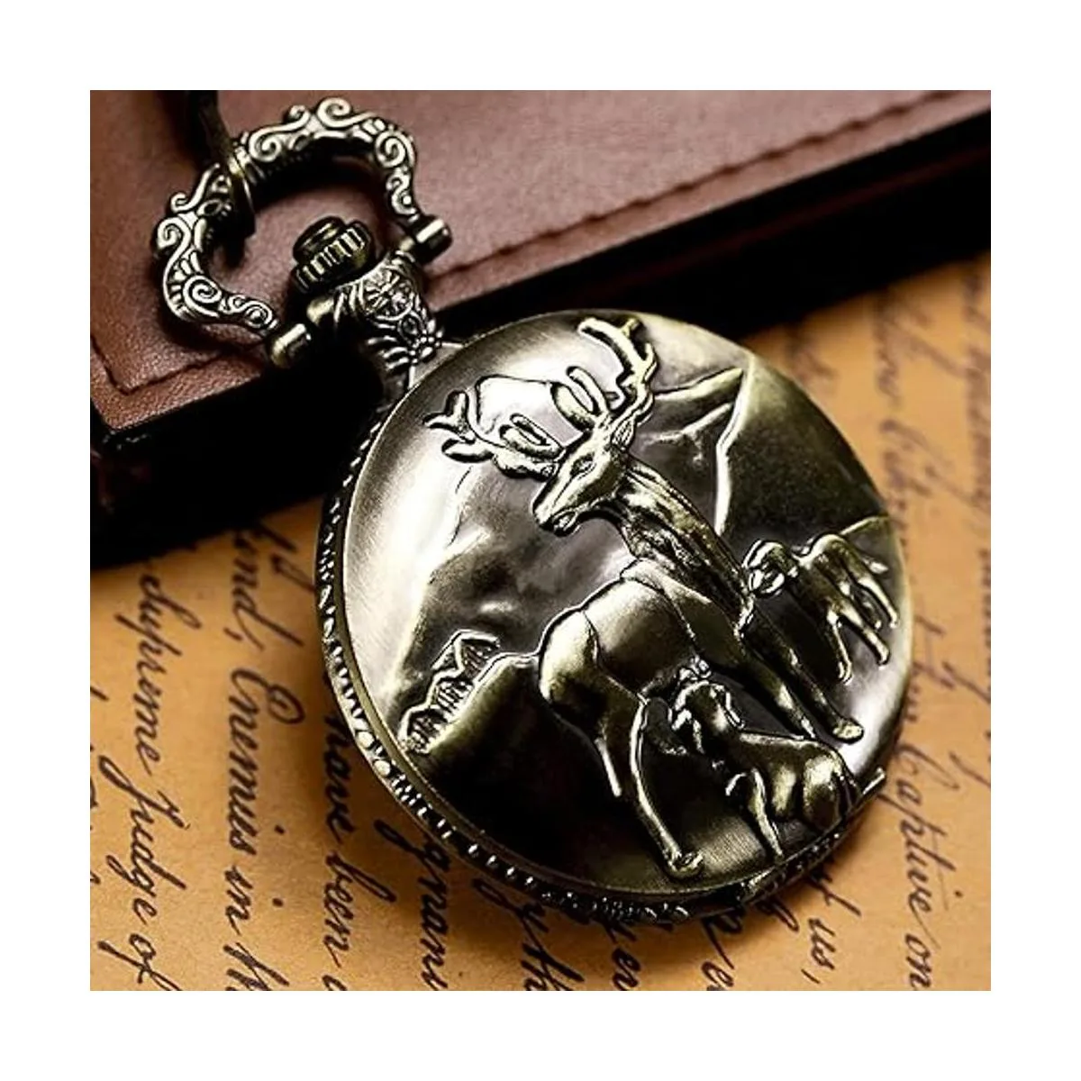 Morfong Reloj de bolsillo unisex de cuarzo con diseño de_3