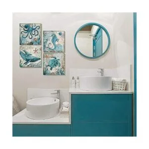 Arte de pared de impresión en lienzo con diseño de playa_3