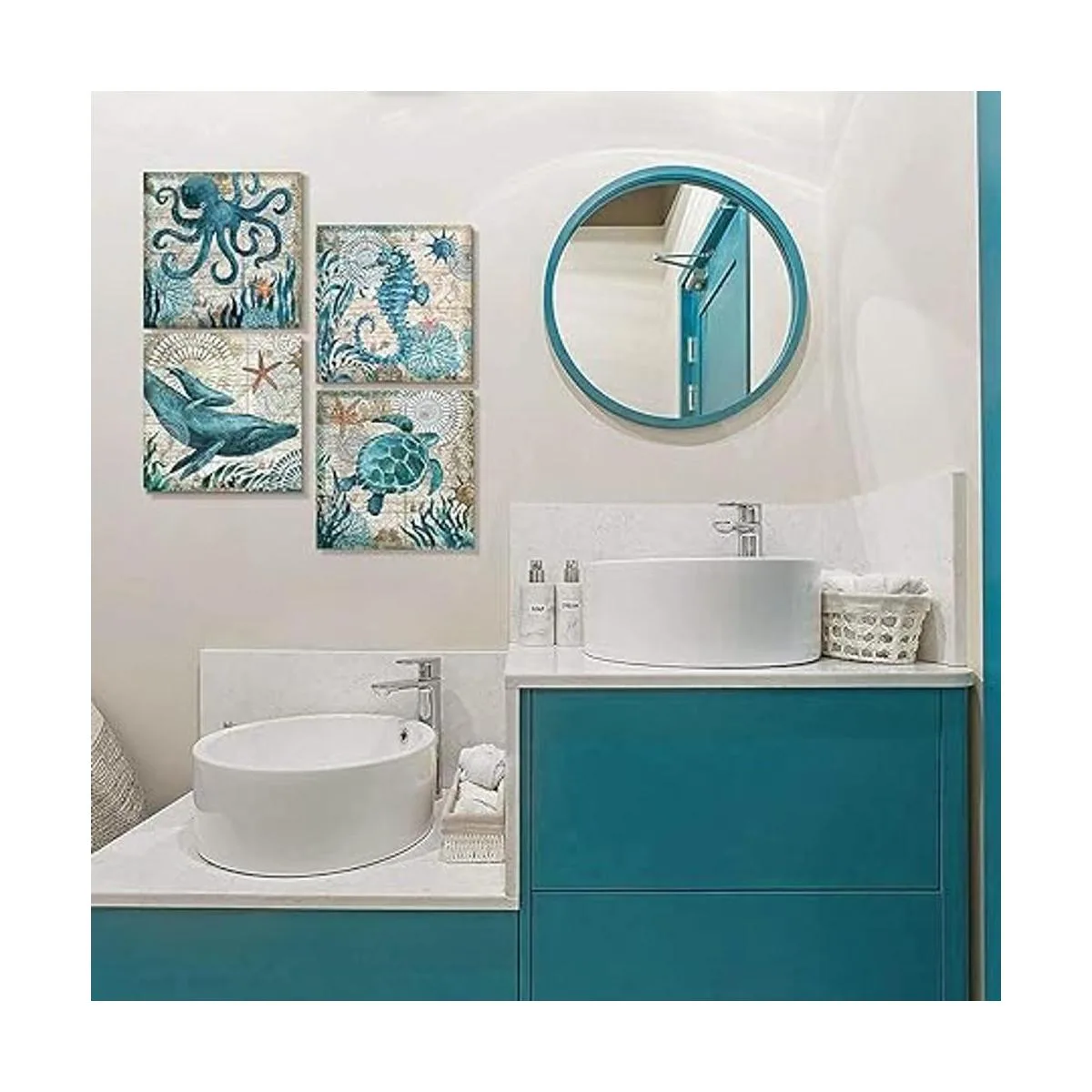 Arte de pared de impresión en lienzo con diseño de playa_3