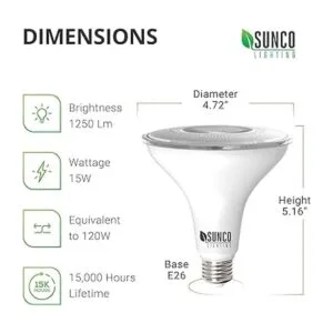 Sunco Lighting Luz LED de inundación para exteriores_3