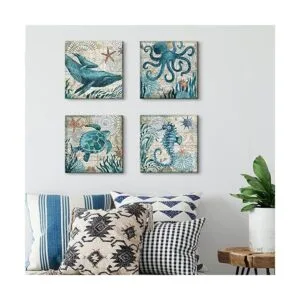 Arte de pared de impresión en lienzo con diseño de playa_5