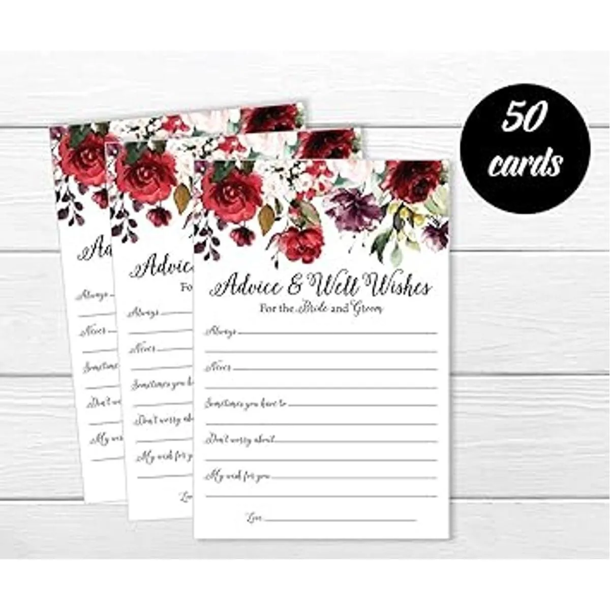 50 Borgoña acuarela floral deseos para la novia y el_2