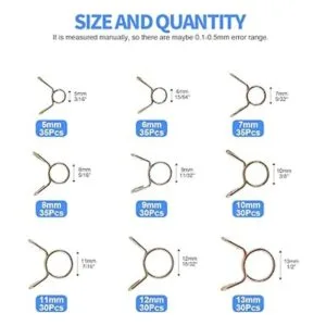 Glarks Kit surtido de 290 pinzas de resorte para tubería_2