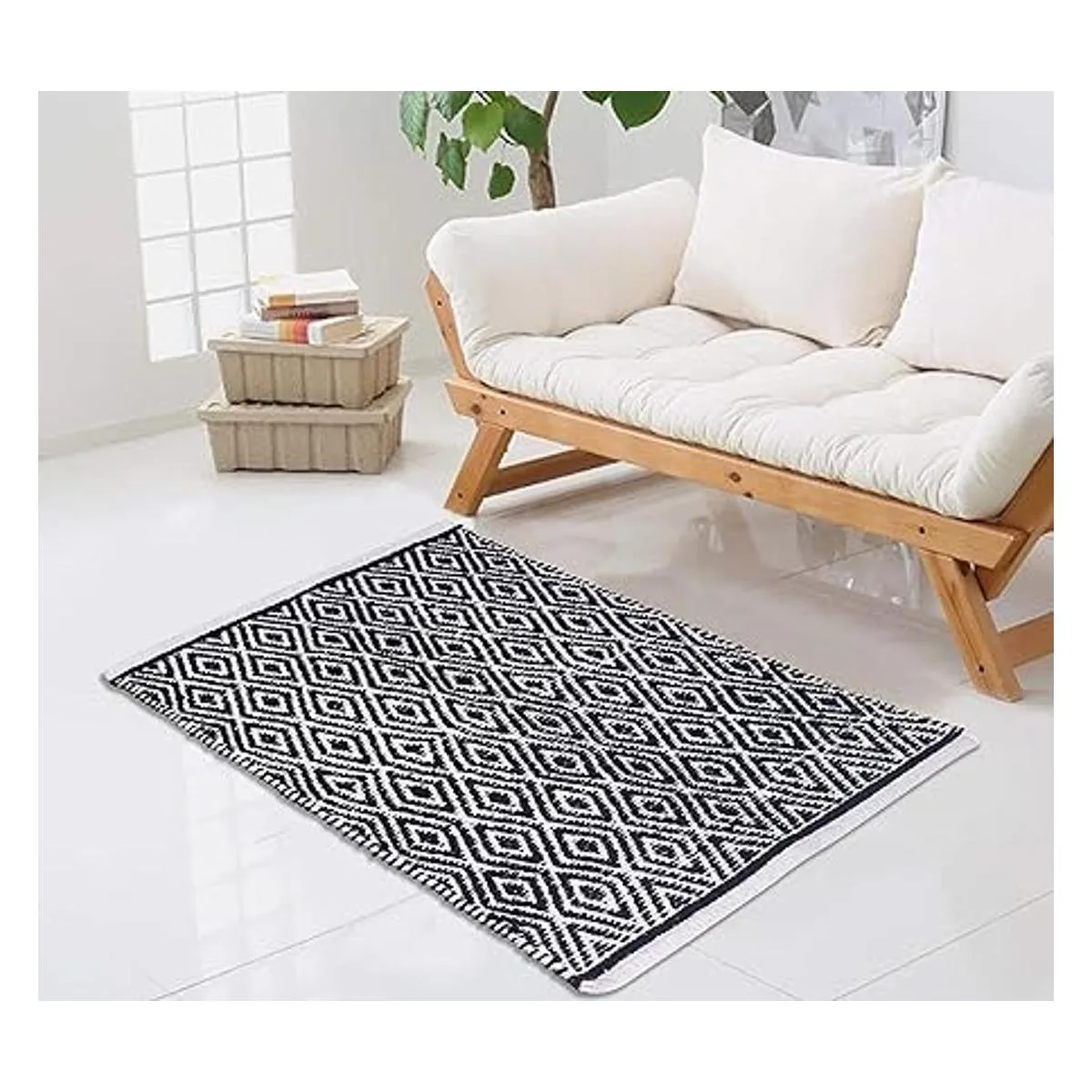 Alfombra 100 de algodón de diamante de 21 x 34 pulgadas_2