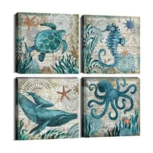 Arte de pared de impresión en lienzo con diseño de playa_1