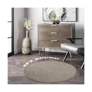 Alfombras redondas tejidas a mano para sala de estar_2