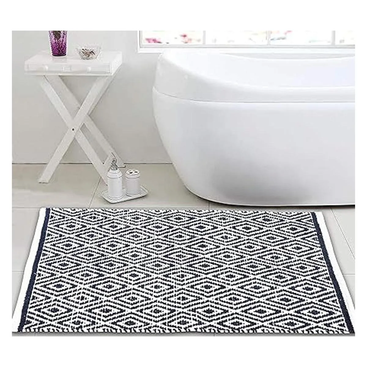 Alfombra 100 de algodón de diamante de 21 x 34 pulgadas_5